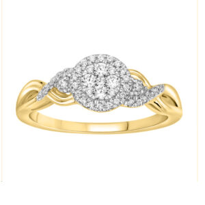 LADIES RING 0.20CT ROUND DIAMOND 14K YELLOW GOLD