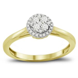 LADIES RING 0.25CT ROUND DIAMOND 14K YELLOW GOLD