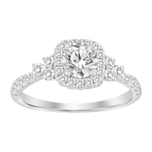 LADIES RING 1.25CT ROUND DIAMOND 14K WHITE GOLD (SI QUALITY)