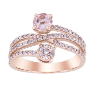 LADIES RING 1.00CT ROUND DIAMOND 10K ROSE GOLD