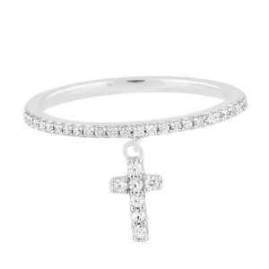 LADIES RING 0.15CT ROUND DIAMOND 10K WHITE GOLD