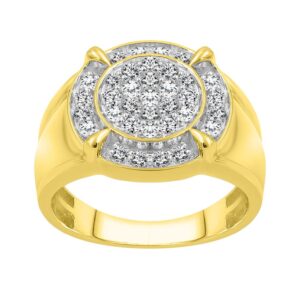 MEN'S RING 1.00CT ROUND DIAMOND 10K YELLOW GOLD