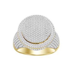 MEN'S RING 2.05CT ROUND DIAMOND 10K YELLOW GOLD