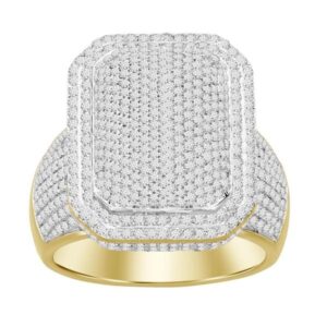 MEN'S RING 2.40CT ROUND DIAMOND 10K YELLOW GOLD