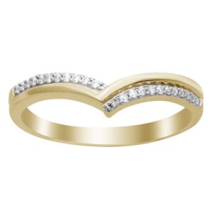 LADIES BAND 0.08CT ROUND DIAMOND 14K YELLOW GOLD