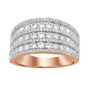 LADIES BAND 1.50CT ROUND DIAMOND 10K ROSE GOLD