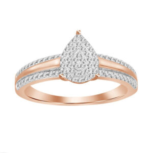 LADIES RING 0.33CT ROUND DIAMOND 10K ROSE GOLD