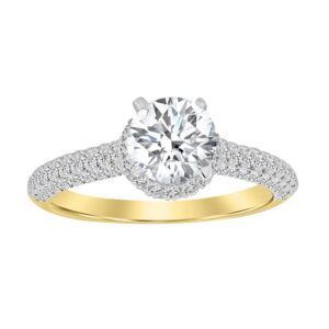 LADIES RING 0.50CT ROUND DIAMOND 14K YELLOW GOLD (CENTER STONE 1.00CT ROUND DIAMOND)