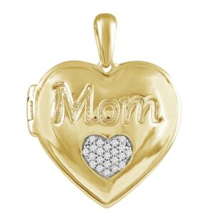 LADIES PENDANT WITH CHAIN 0.05CT ROUND DIAMOND 10K YELLOW GOLD