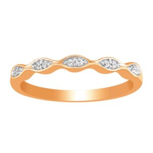 LADIES BAND 0.07CT ROUND DIAMOND 10K ROSE GOLD