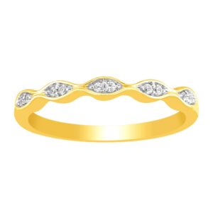 LADIES BAND 0.07CT ROUND DIAMOND 10K YELLOW GOLD