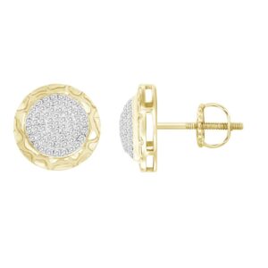 LADIES EARRINGS 0.35CT ROUND DIAMOND 10K YELLOW GOLD