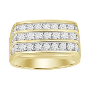 MEN'S RING 2.00CT ROUND DIAMOND 10K WHITE GOLD