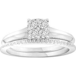 LADIES RING 0.33CT ROUND DIAMOND 14K WHITE GOLD