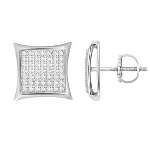 YUVA EARRINGS 0.33CT ROUND DIAMOND STERLING SILVER/WHITE GOLD