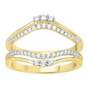 LADIES WRAP RING 0.35CT ROUND DIAMOND 14K YELLOW GOLD