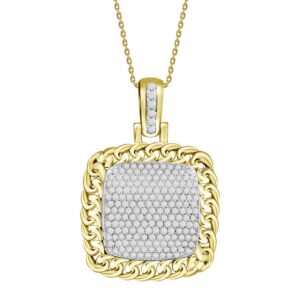 MEN'S CHARM 2.45CT ROUND DIAMOND 10K YELLOW GOLD