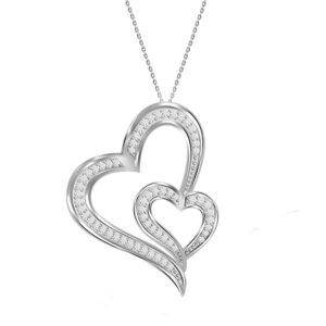 LADIES PENDANT 0.20CT ROUND DIAMOND 14K WHITE GOLD