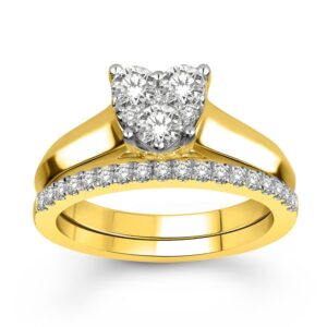 LADIES RING 0.75CT ROUND DIAMOND 10K YELLOW GOLD