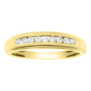 LADIES BAND 0.15CT ROUND DIAMOND 10K YELLOW GOLD
