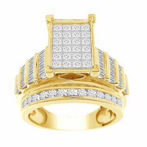 LADIES HEAD ONLY 0.70CT PRINCESS DIAMOND 10K YELLOW GOLD