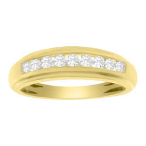 LADIES BAND 0.25CT ROUND DIAMOND 10K YELLOW GOLD