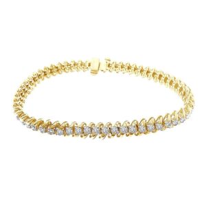 LADIES BRACELET 3.00CT ROUND DIAMOND 14K YELLOW GOLD