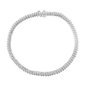 LADIES BRACELET 1.00CT ROUND DIAMOND 14K WHITE GOLD