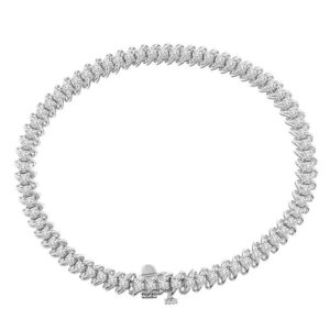 LADIES BRACELET 2.00CT ROUND DIAMOND 14K WHITE GOLD