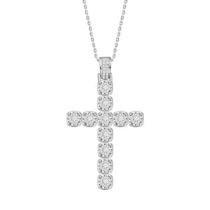 MEN'S PENDANT 1.90CT ROUND DIAMOND 10K WHITE GOLD
