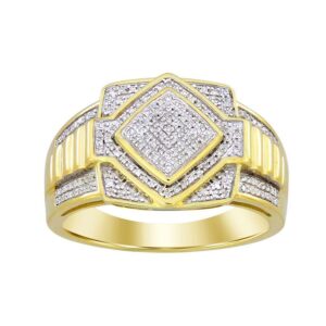 MEN'S RING 0.25CT ROUND DIAMOND 10K YELLOW GOLD