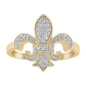 LADIES RING 0.10CT ROUND DIAMOND 10K YELLOW GOLD