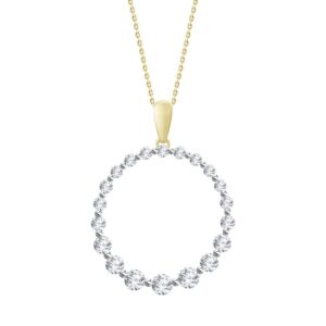 LADIES PENDANT 0.75CT ROUND DIAMOND 14K YELLOW GOLD