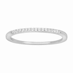 LADIES BAND ONLY 0.08CT ROUND DIAMOND 10K WHITE GOLD