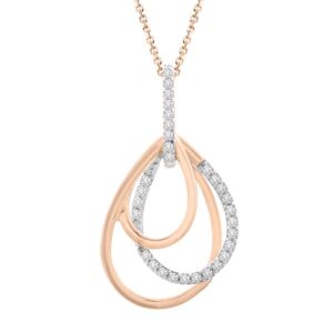 LADIES PENDANT 0.25CT ROUND DIAMOND 10K ROSE GOLD