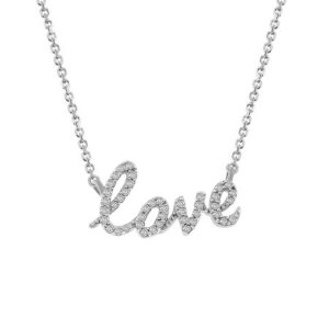 LADIES PENDANT 0.15CT ROUND DIAMOND 14K WHITE GOLD