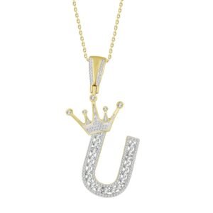 MEN'S PENDANT 1.00CT ROUND DIAMOND 10K YELLOW GOLD