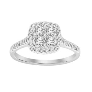 LADIES RING 0.55CT ROUND DARK BROWN DIAMOND 14K WHITE GOLD