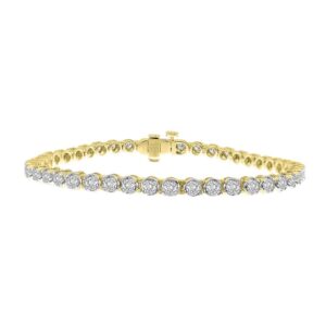 LADIES BRACELET 1.00CT ROUND DIAMOND 10K YELLOW GOLD