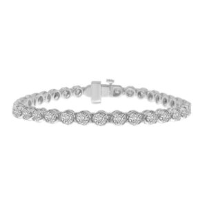 LADIES BRACELET 2.00CT ROUND DIAMOND 10K WHITE GOLD