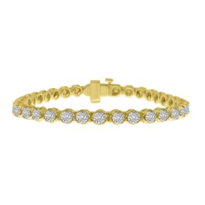 LADIES BRACELET 2.00CT ROUND DIAMOND 10K YELLOW GOLD