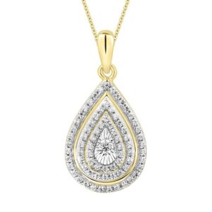 LADIES PENDANT 0.25CT ROUND DIAMOND 10K YELLOW GOLD