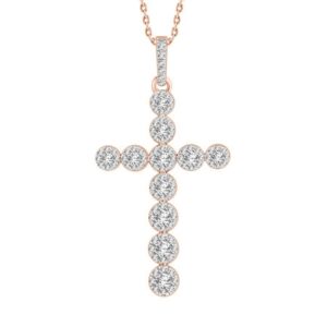 LADIES PENDANT 0.50CT ROUND DIAMOND 10K ROSE GOLD