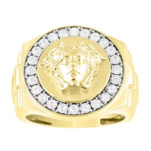 MEN'S RING 0.25CT ROUND DIAMOND 10K YELLOW GOLD