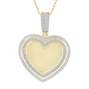 MEN'S CHARM 0.80CT ROUND/BAGUETTE DIAMOND 10K YELLOW GOLD