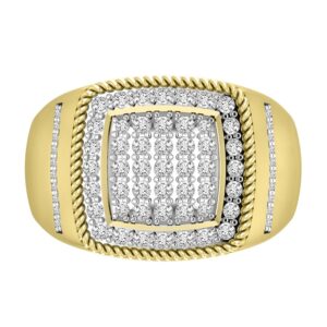 MEN'S RING 1.00CT ROUND DIAMOND 10K YELLOW GOLD