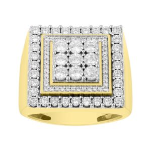 MEN'S RING 0.75CT ROUND DIAMOND 10K YELLOW GOLD