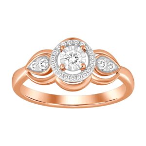 LADIES RING 0.20CT ROUND DIAMOND 10K ROSE GOLD