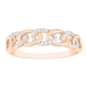 LADIES BAND 0.10CT ROUND DIAMOND 10K ROSE GOLD