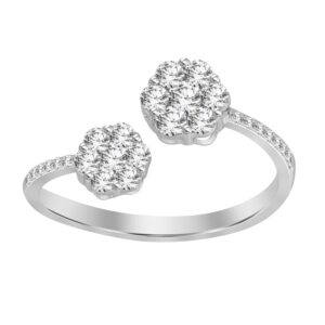 LADIES RING 0.50CT ROUND DIAMOND 10K WHITE GOLD